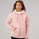 Womens Mintz Teddy Lined Zip Thru Hoodie Blush