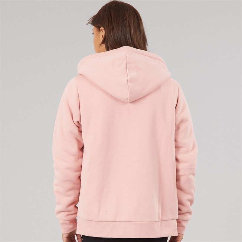 Womens Mintz Teddy Lined Zip Thru Hoodie Blush - Image 2