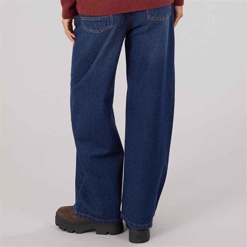 Womens Maxina Wide Leg Jeans Dark Blue - Image 3
