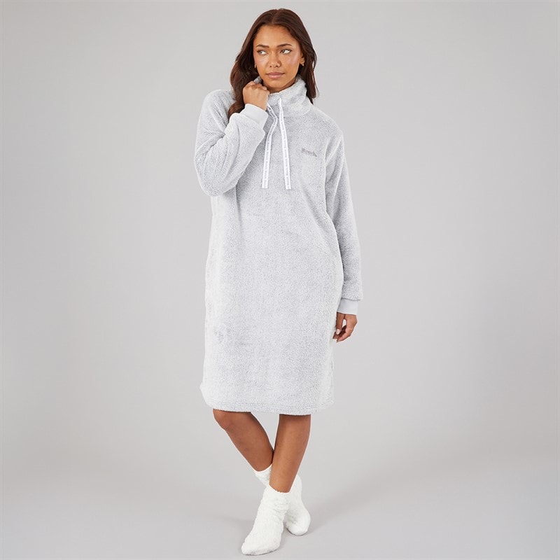 Womens Fluffy Snuggle Top Grey - Image 4