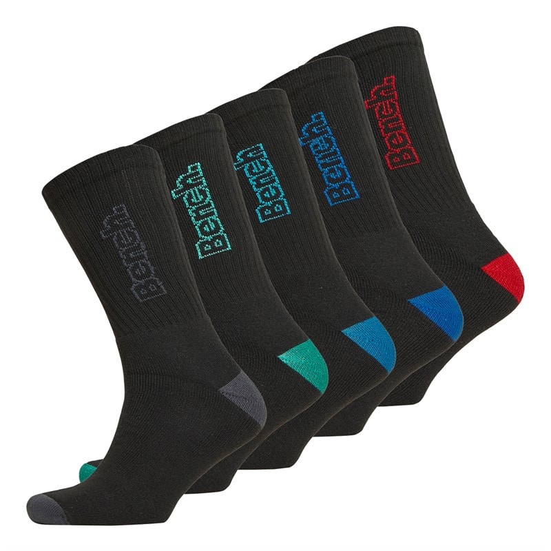 Mens Atlas Ten Pack Cushioned Crew Socks Black/Multi - Image 2