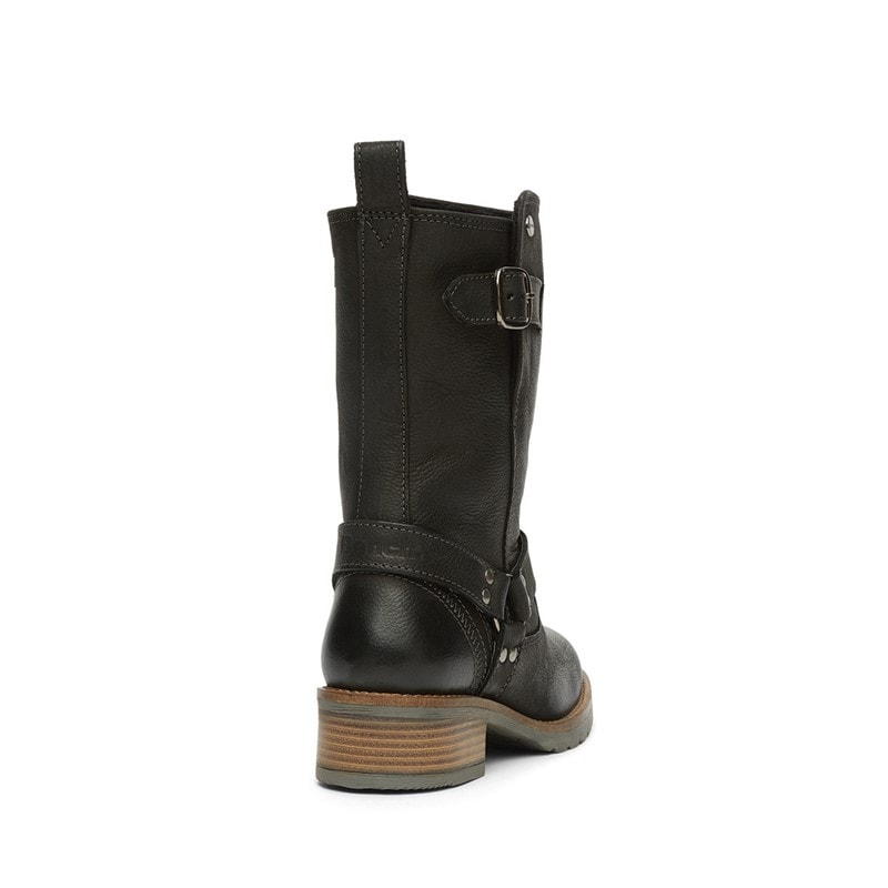 Womens Wardour Buckled Biker Boots Black - Image 3