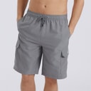 Mens Shallis Cargo Swim Shorts Steel Grey
