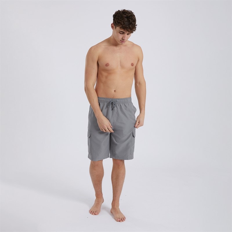 Mens Shallis Cargo Swim Shorts Steel Grey - Image 4