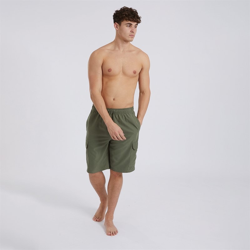 Mens Shallis Cargo Swim Shorts Khaki - Image 4