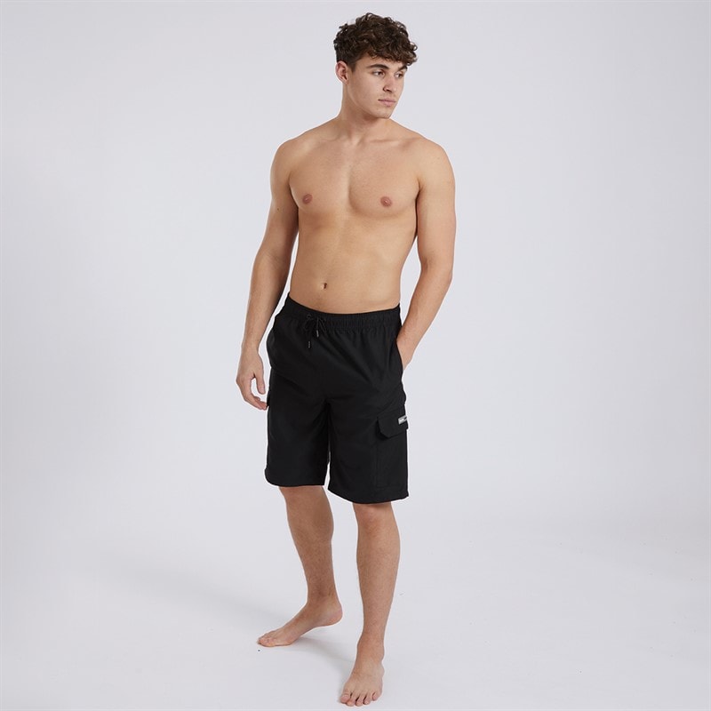 Mens Shallis Cargo Swim Shorts Black - Image 4