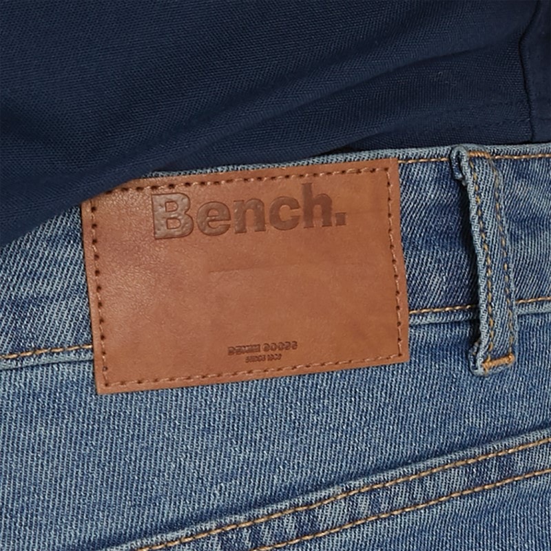 Mens Stuart Straight Fit Jeans Mid Blue Wash - Image 3