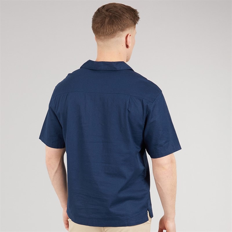 Mens Auxin Short Sleeve Shirt Navy - Image 2