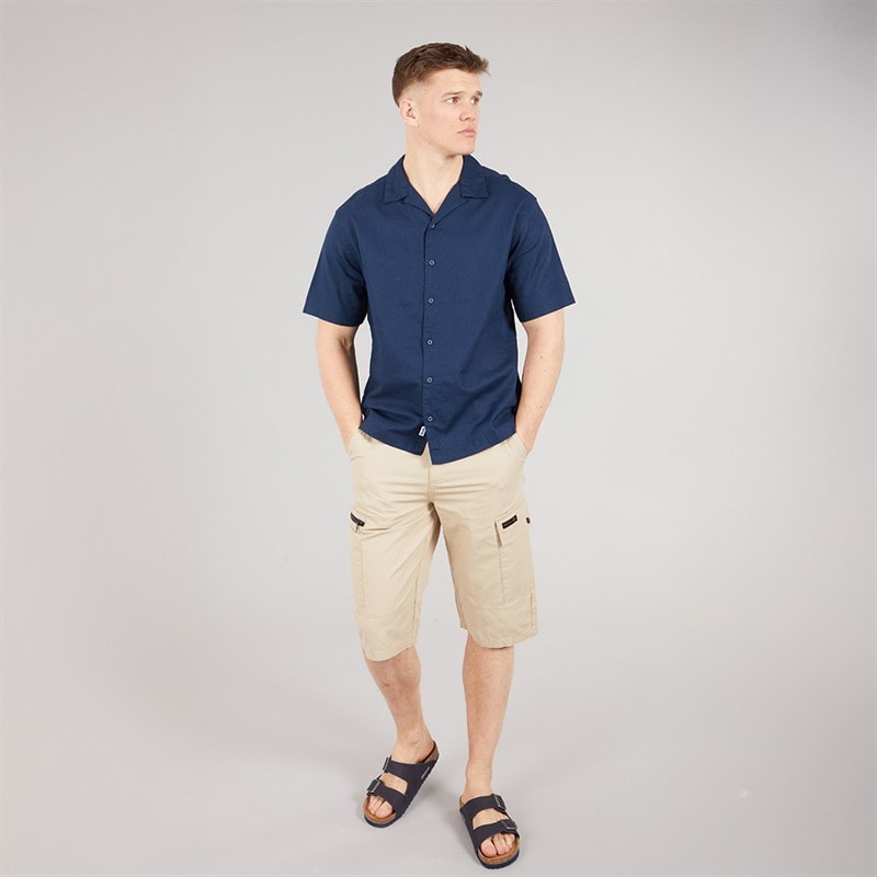 Mens Auxin Short Sleeve Shirt Navy - Image 4