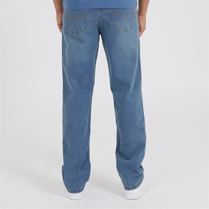 Mens Jeffers Loose Fit Jeans Mid Blue Wash - Image 2