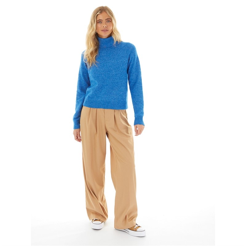 Womens Monnie Wide Leg Trousers Beige - Image 3