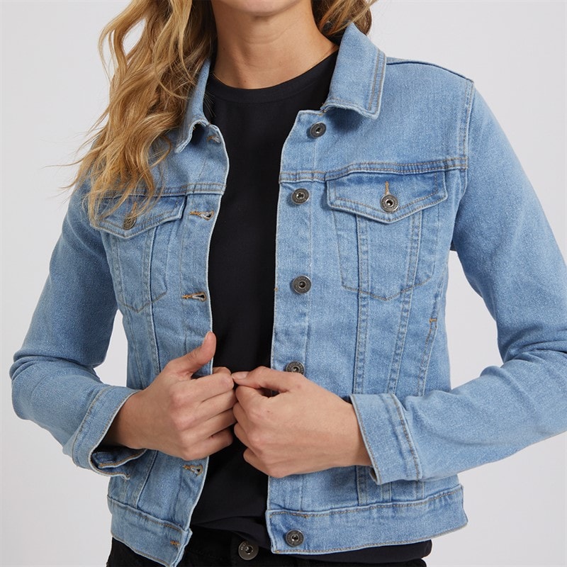 Womens Laura Denim Jacket Mid Blue - Image 3