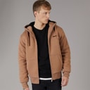 Mens Baraz Borg Lined Hoodie Taupe Marl