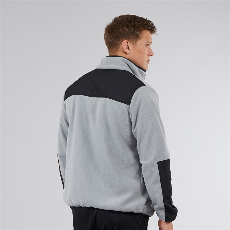 Mens Anders Funnel Neck Fleece Circular Grey - Image 2