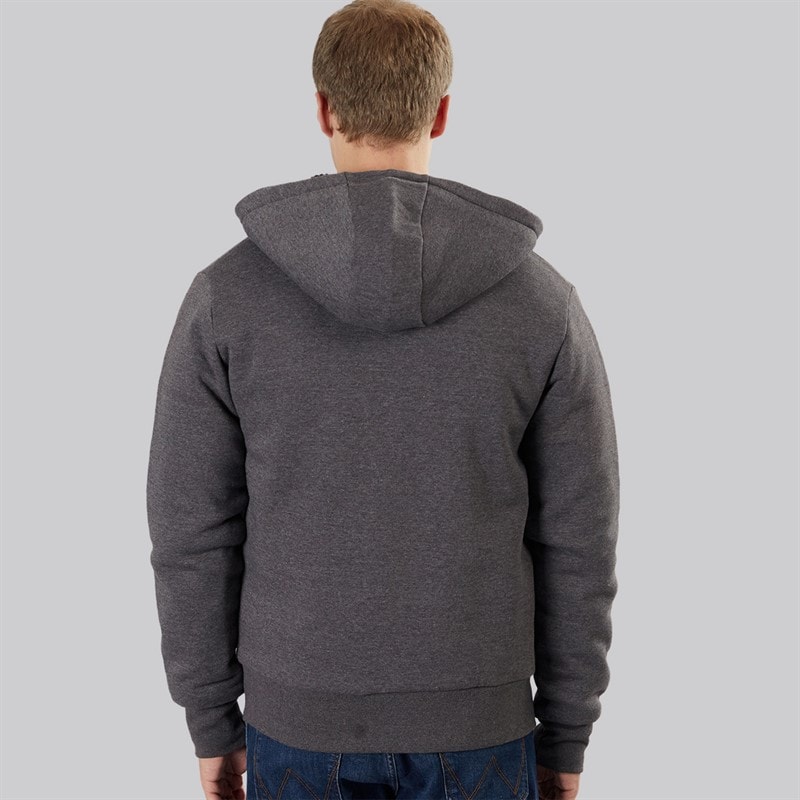 Mens Baraz Borg Lined Hoodie Dark Grey Marl - Image 2