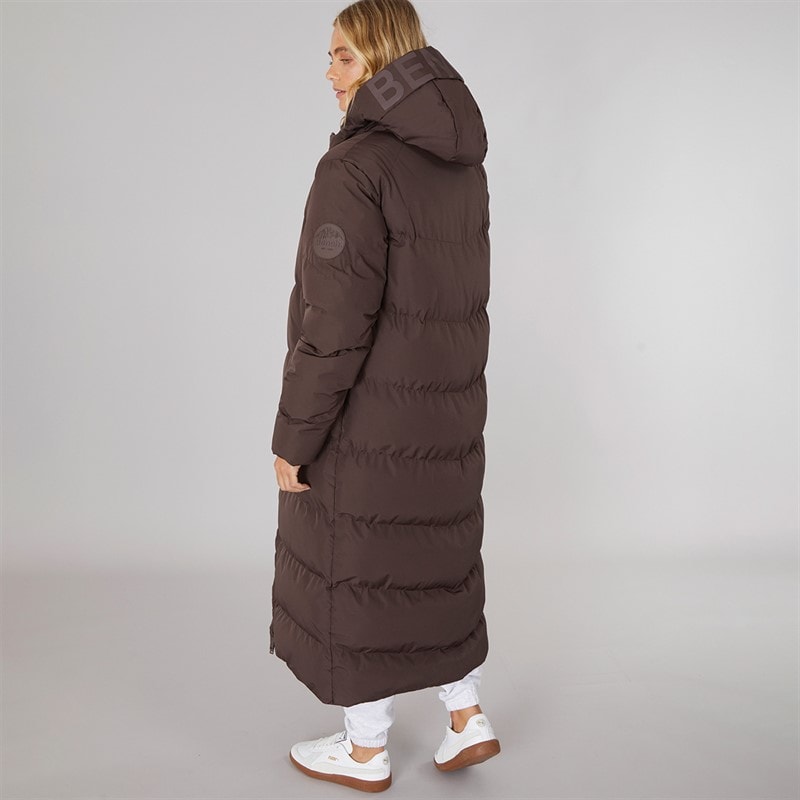 Womens Elli Maxi Length Waterproof Jacket Coffee - Image 2