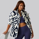 Womens Gorla Borg Fleece Winter White/Navy Swirl