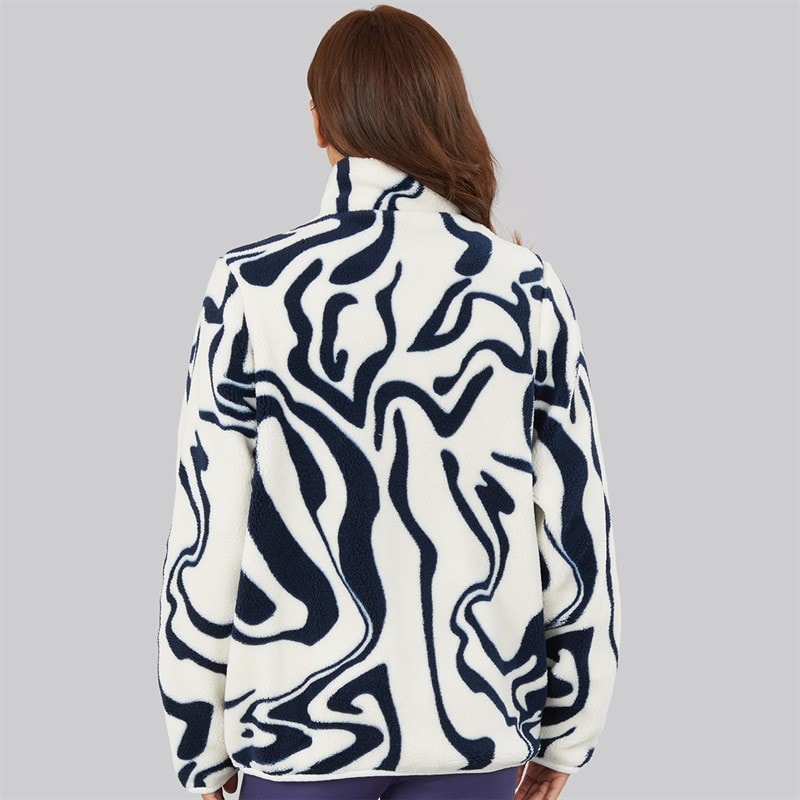 Womens Gorla Borg Fleece Winter White/Navy Swirl - Image 2