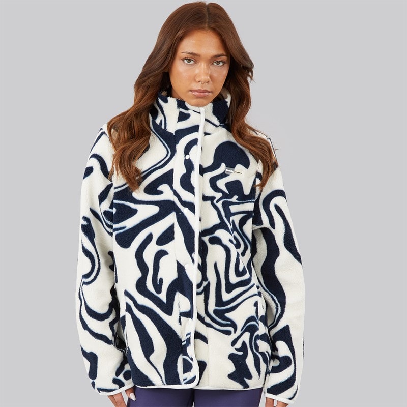 Womens Gorla Borg Fleece Winter White/Navy Swirl - Image 3