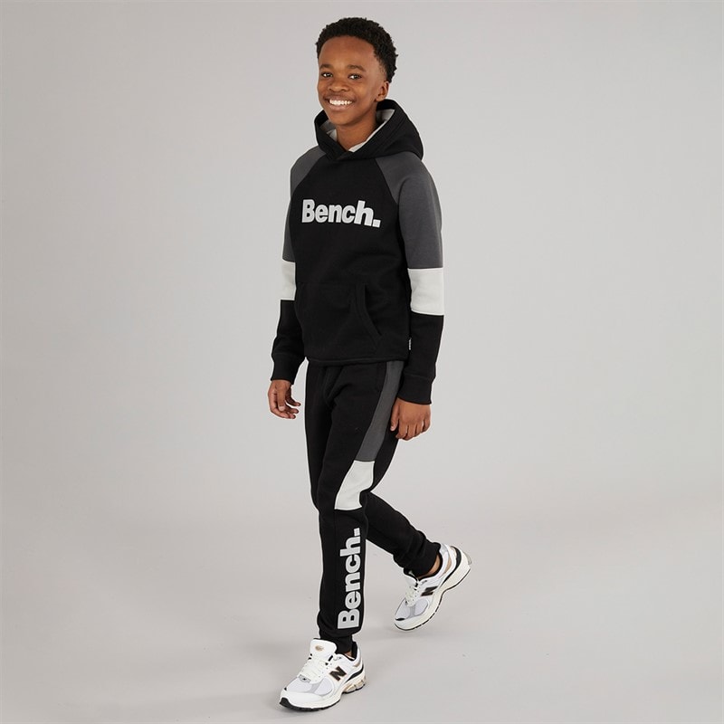 Boys Grenno Hoodie And Joggers Tracksuit Black/Coal/Grey - Image 3