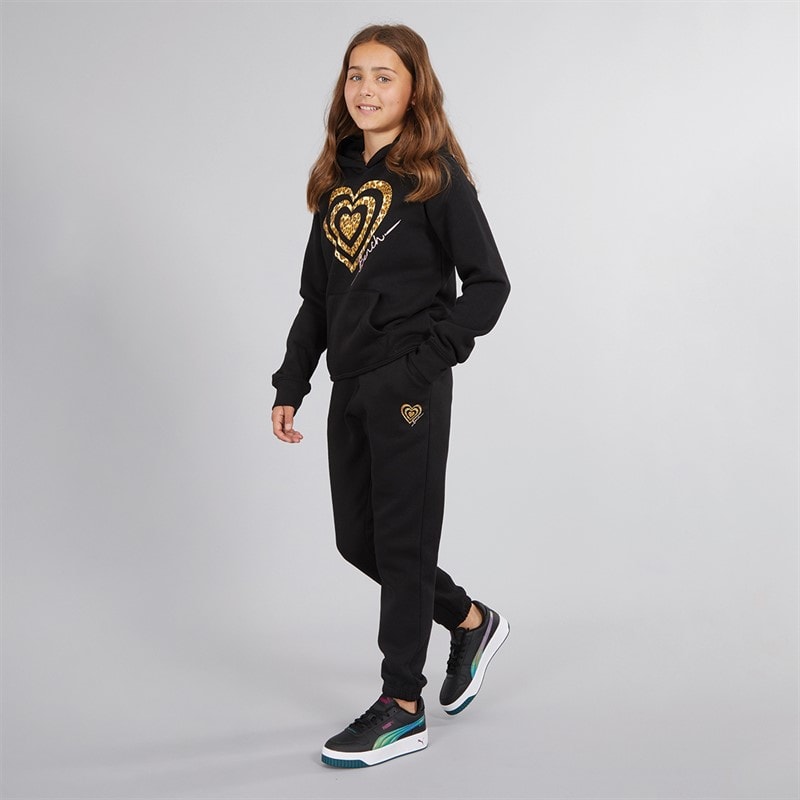 Bench Girls Enioa Hoodie And Joggers Tracksuit Black