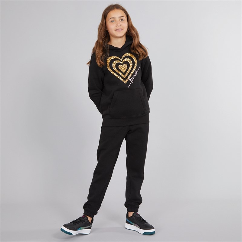 Girls Enioa Hoodie And Joggers Tracksuit Black - Image 4