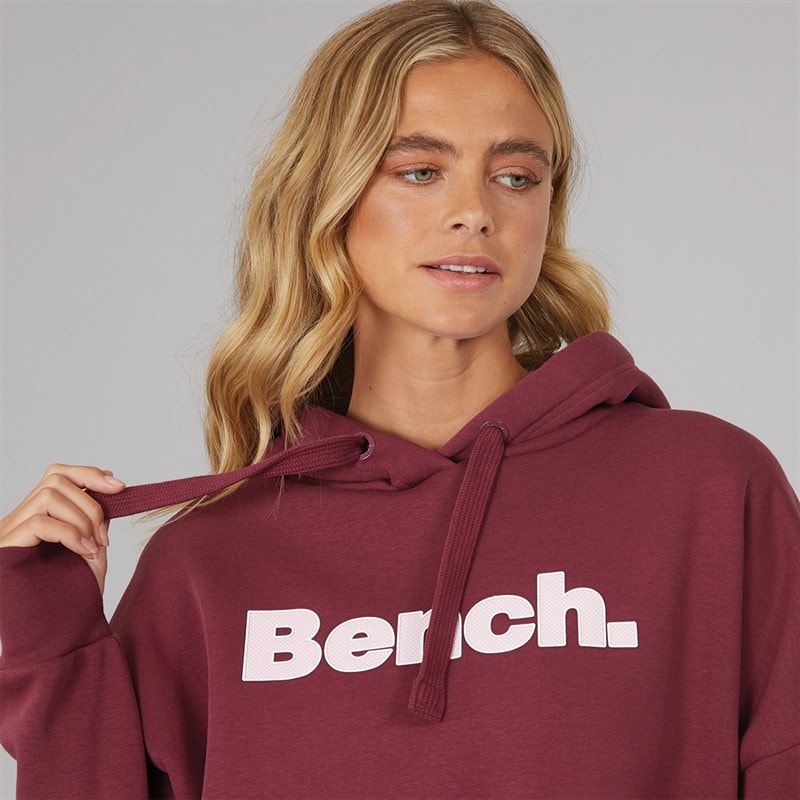 Womens Dayla Oversized Hoodie Burgundy - Image 3
