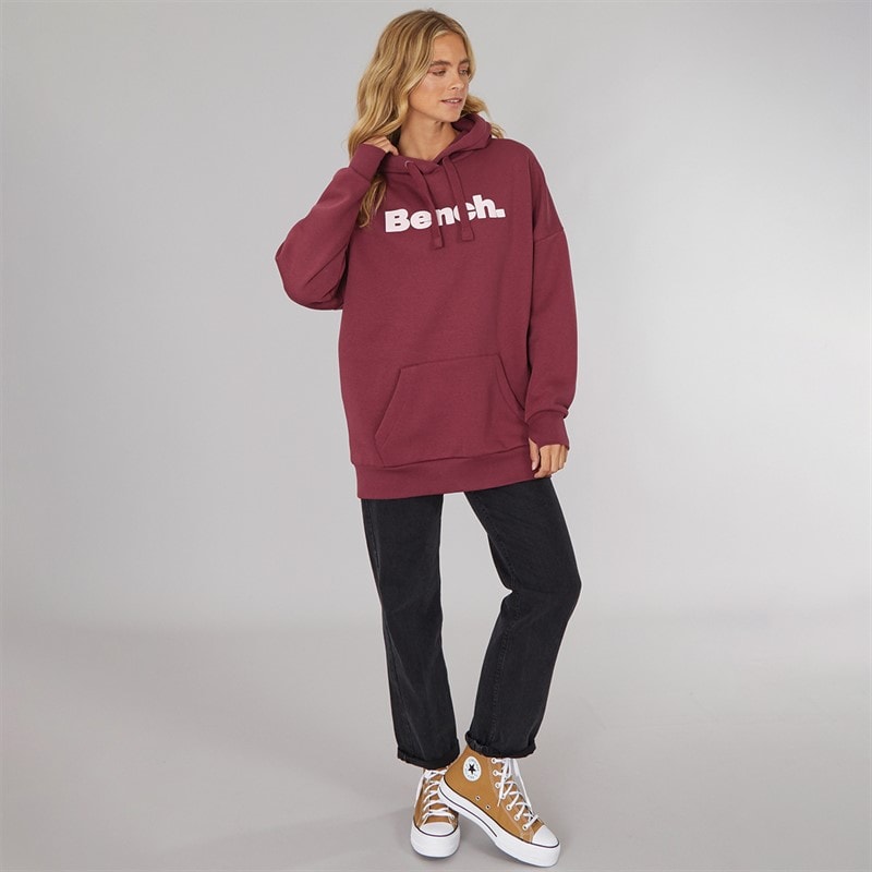 Womens Dayla Oversized Hoodie Burgundy - Image 4