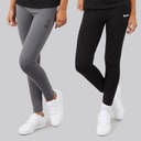 Womens Two Pack Leggings Black/Charcoal