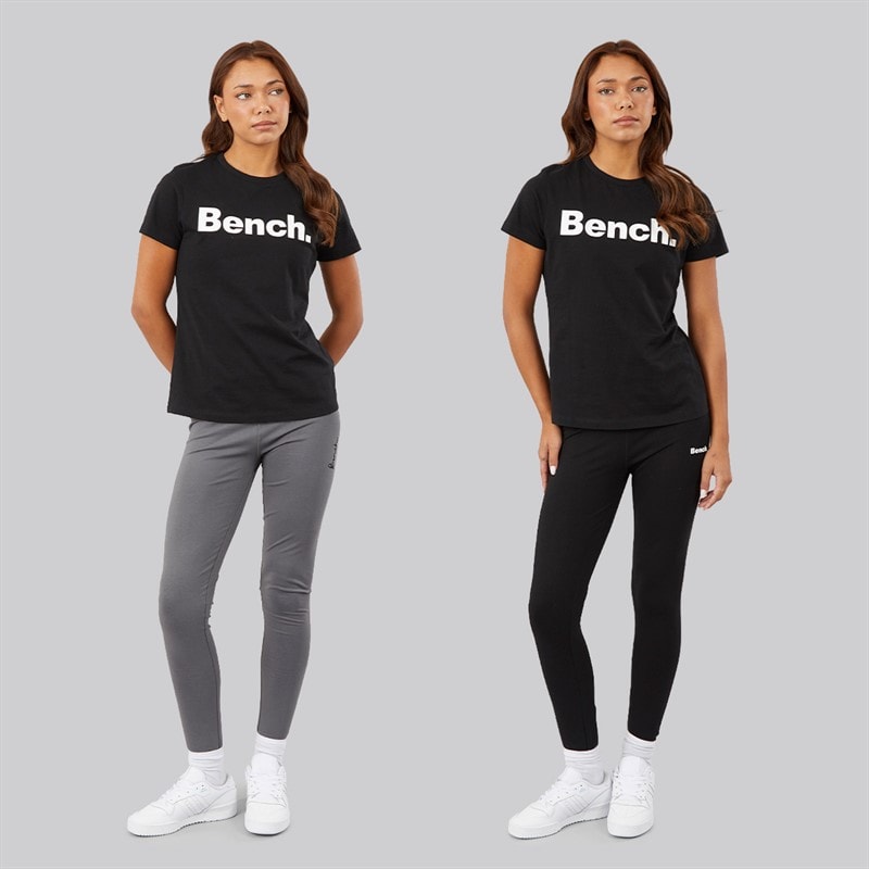 Womens Two Pack Leggings Black/Charcoal - Image 4