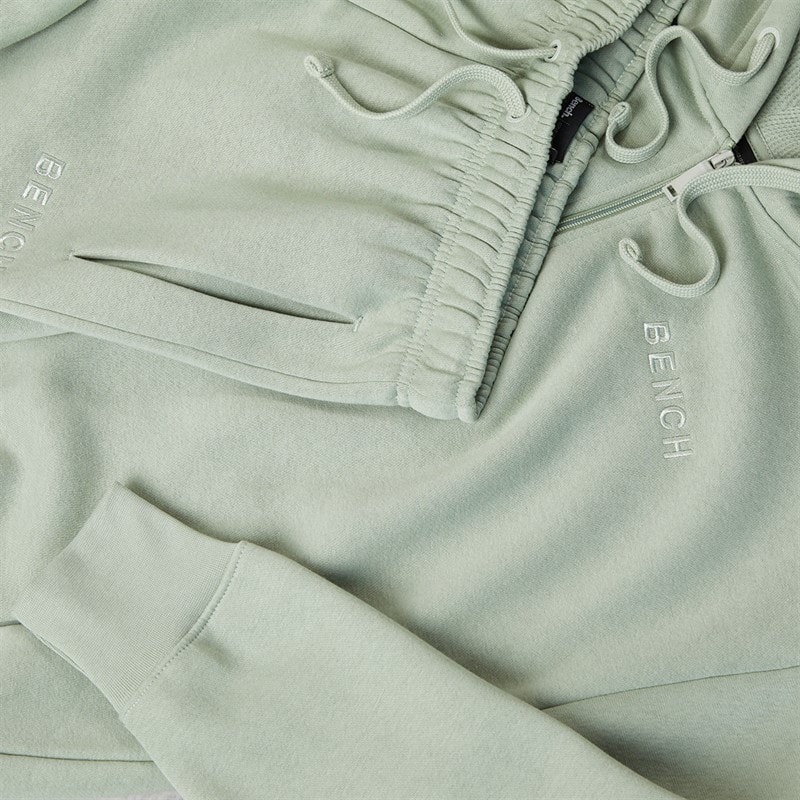 Womens Zip Thru Tracksuit Dark Sage Green - Image 3