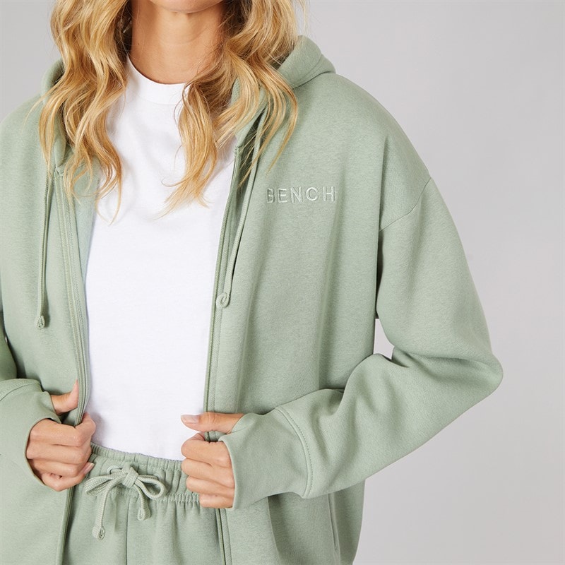 Womens Zip Thru Tracksuit Dark Sage Green - Image 5