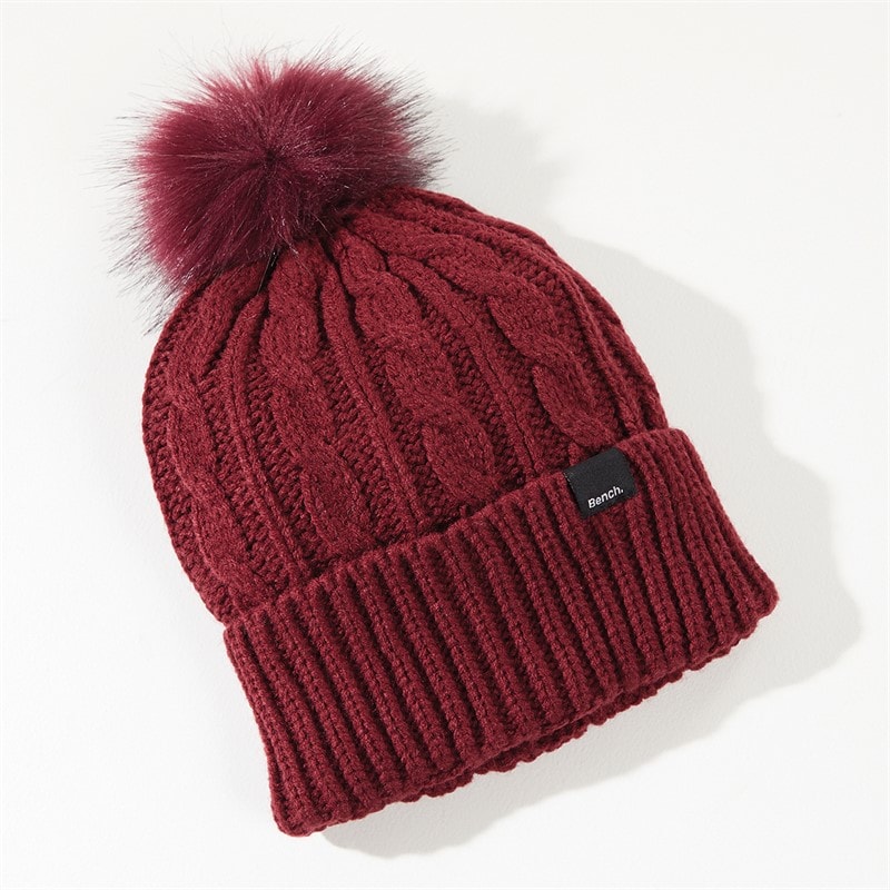 Womens Ivanna Bobble Hat Cordovan - Image 3
