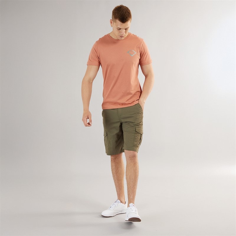 Mens Alatro Cargo Shorts Khaki - Image 4