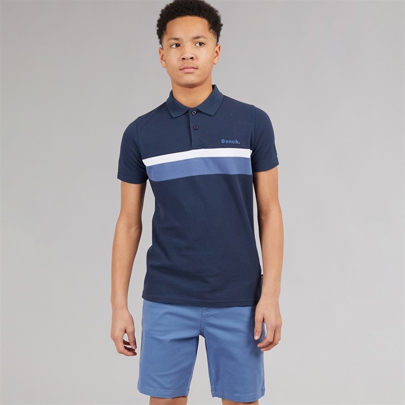Boys Litras Polo Shirt And Shorts Set Navy/Mid Blue - Image 1