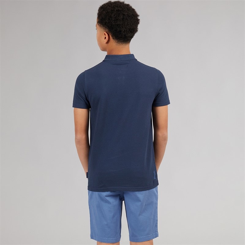 Boys Litras Polo Shirt And Shorts Set Navy/Mid Blue - Image 2