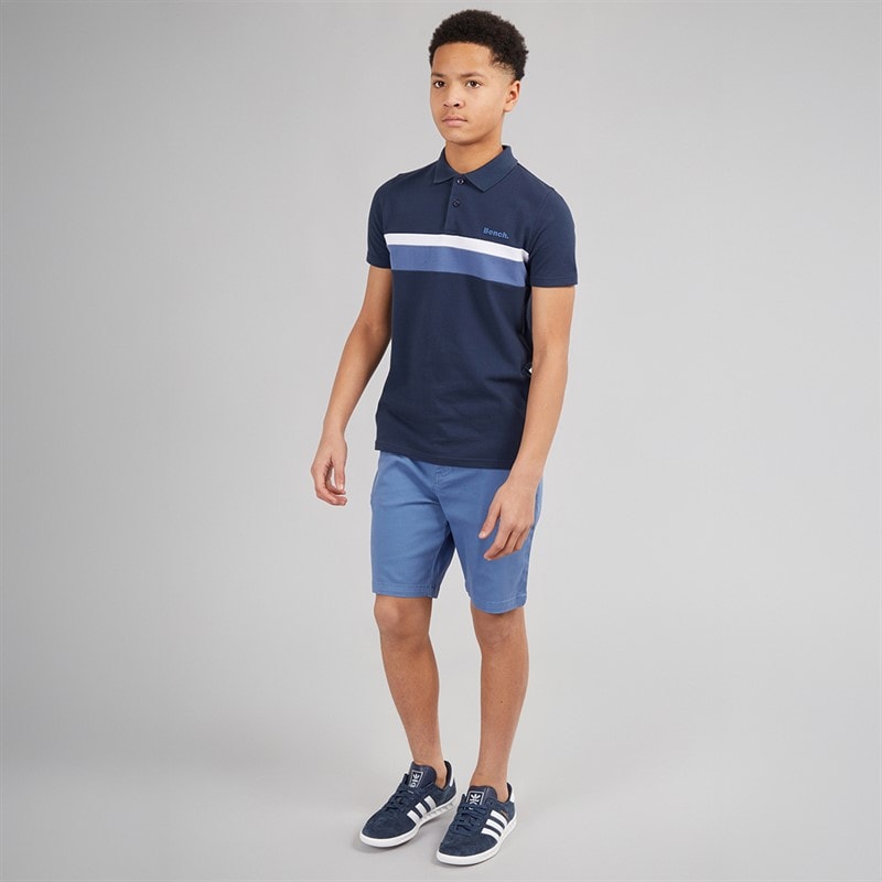 Boys Litras Polo Shirt And Shorts Set Navy/Mid Blue - Image 4
