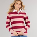 Womens Wendren Rugby Shirt Light Dusky Pink/Cranberry