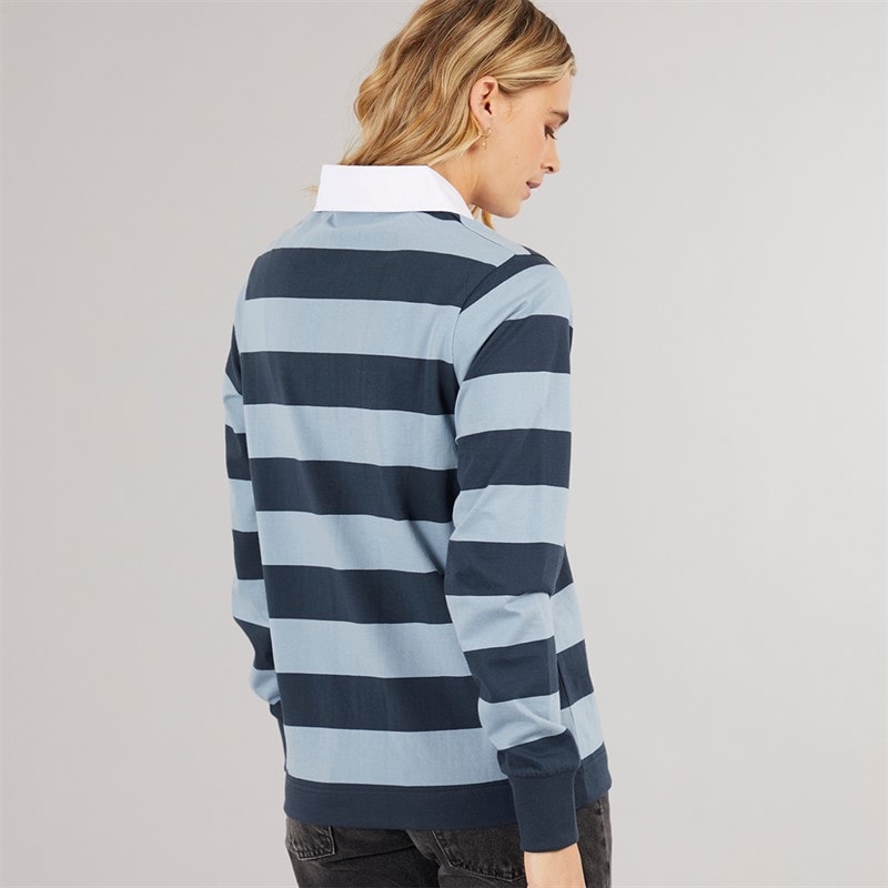 Bench Womens Wendren Rugby Shirt Navy/Dusky Blue - Image 2