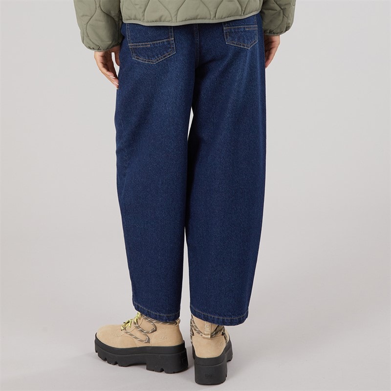 Womens Barrel Leg Jeans Dark Blue - Image 2