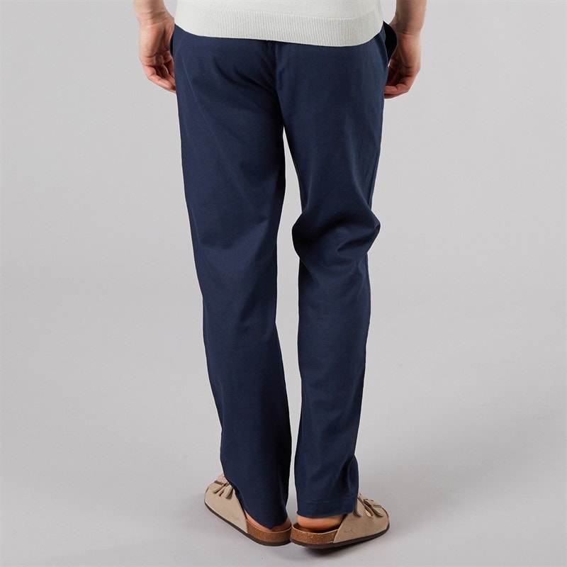 Mens Semand Linen Blend Trousers Navy - Image 2