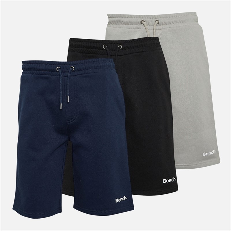 Mens Bavela Three Pack Shorts Black/Frost Grey/Navy - Image 2