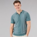 Mens Indro Knitted Polo Shirt Basalt Green