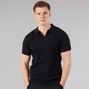 Mens Kacho Knitted Polo Shirt Black