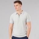 Mens Indro Knitted Polo Shirt Frost Grey