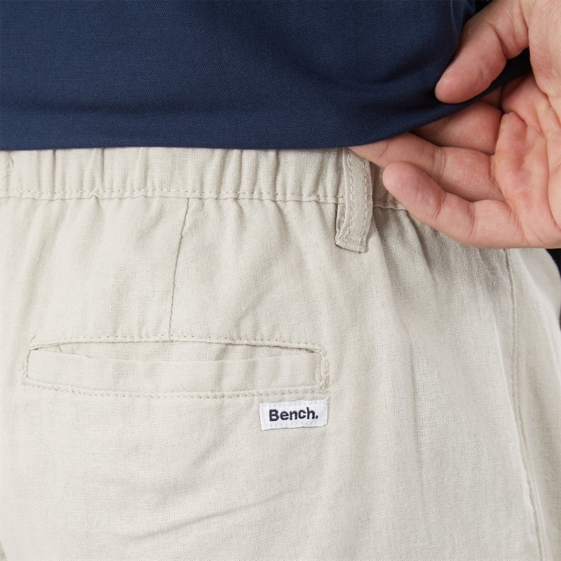 Mens Setero Linen Shorts Sand - Image 3