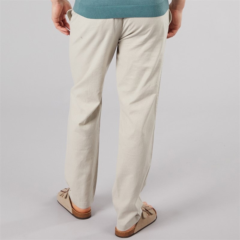 Mens Semand Linen Blend Trousers Sand - Image 2