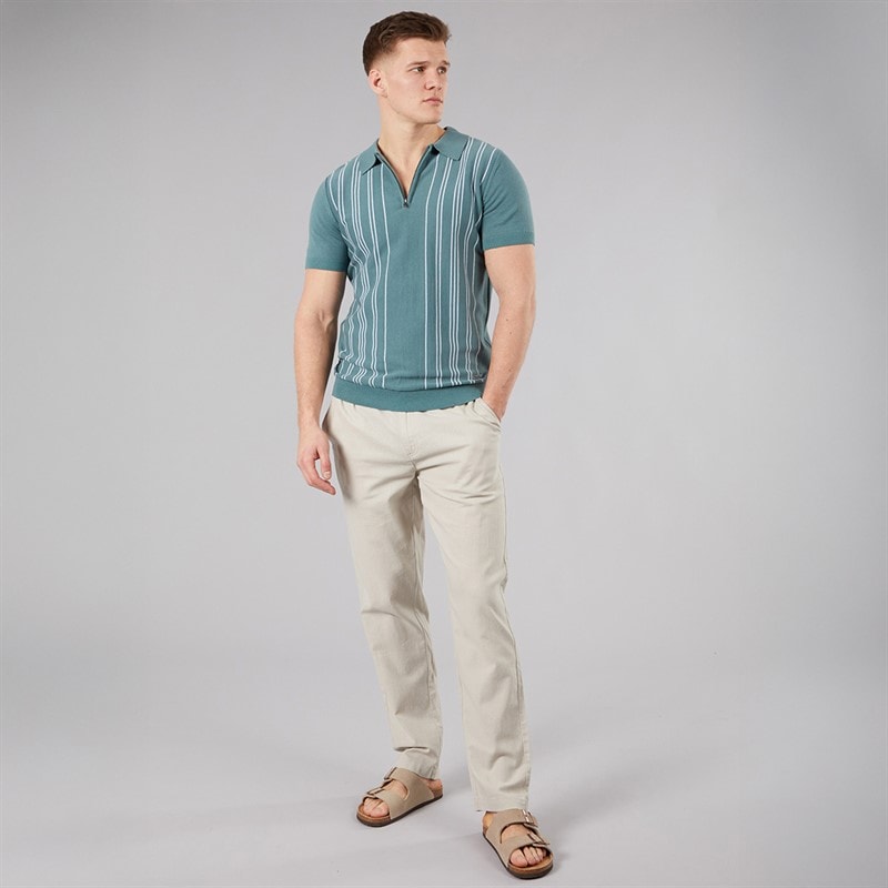 Mens Semand Linen Blend Trousers Sand - Image 3
