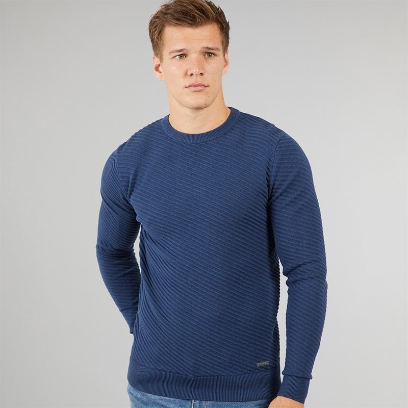 Bench Mens Celto Crew Neck Jumper Navy