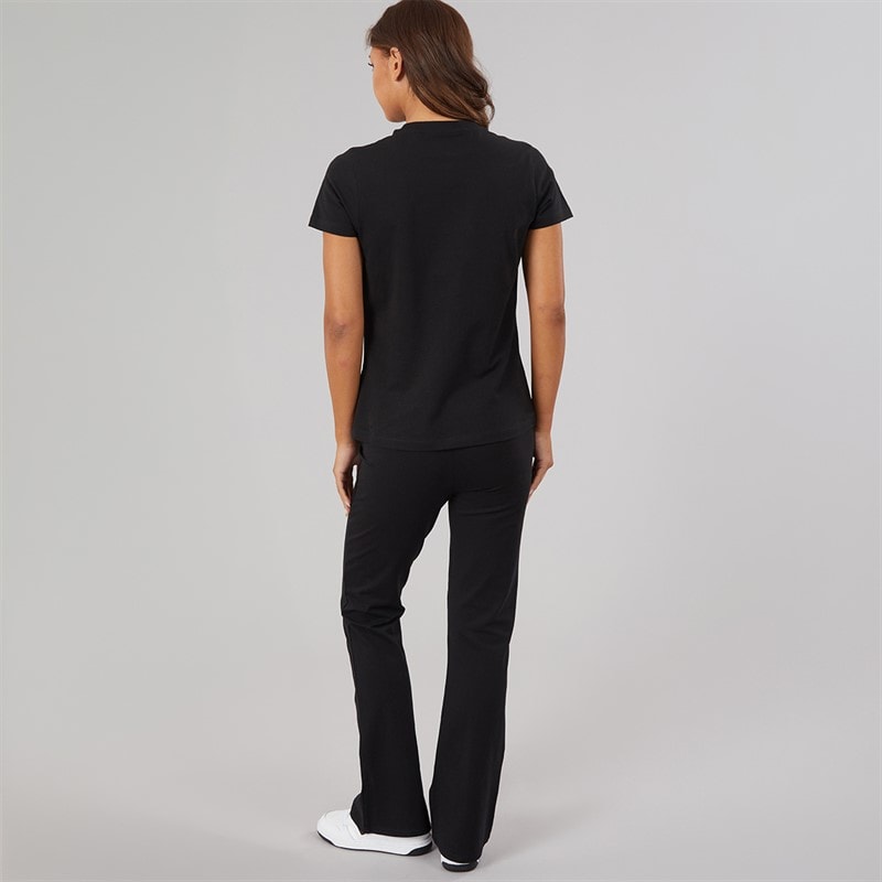 Womens Heatha Crew T-Shirt And Flared Leggings Set Black - Image 2